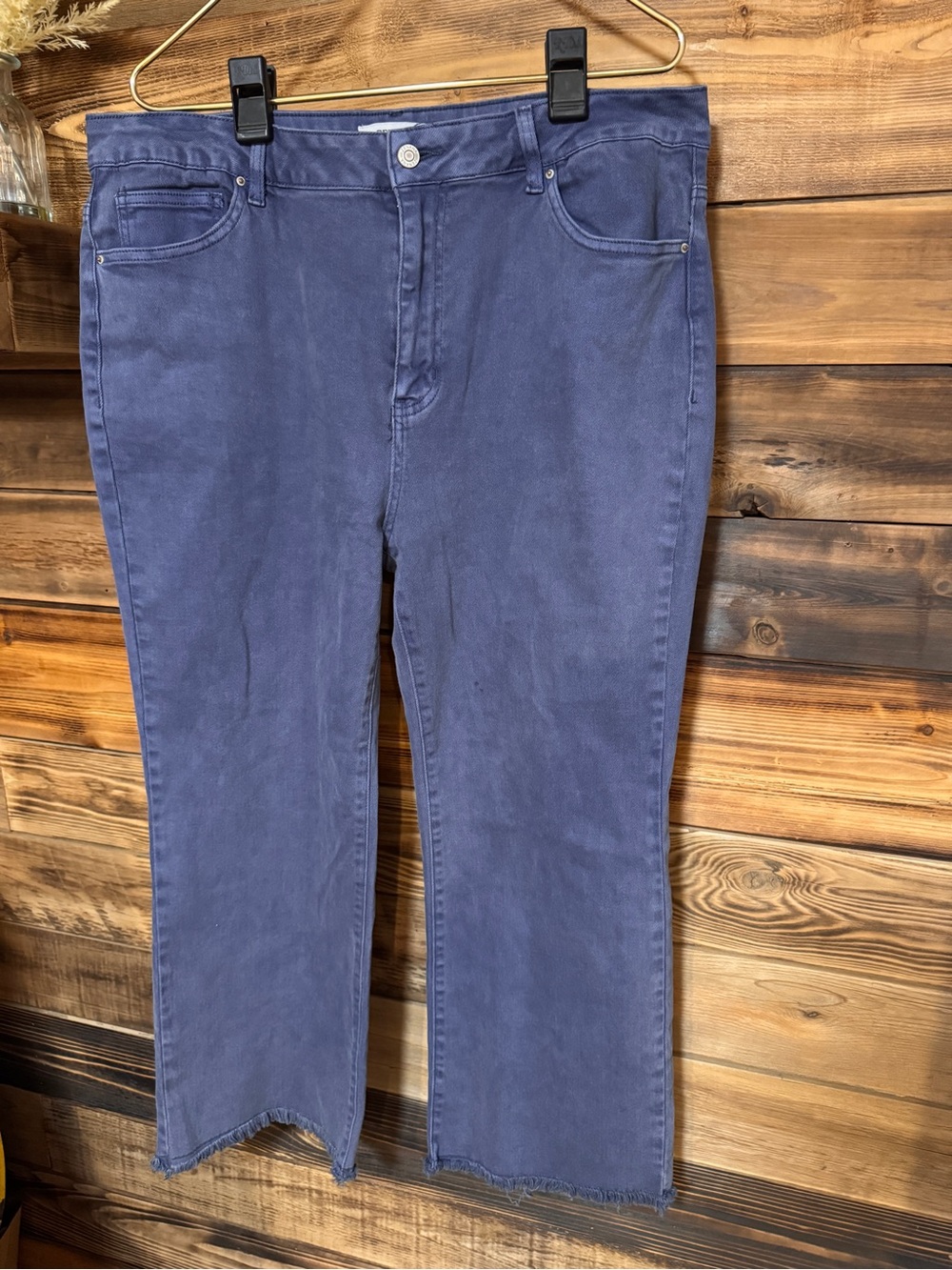 Zenana Women’s Classic Straight Jeans in Slate Blue, Ankle length, Size 1XL 16